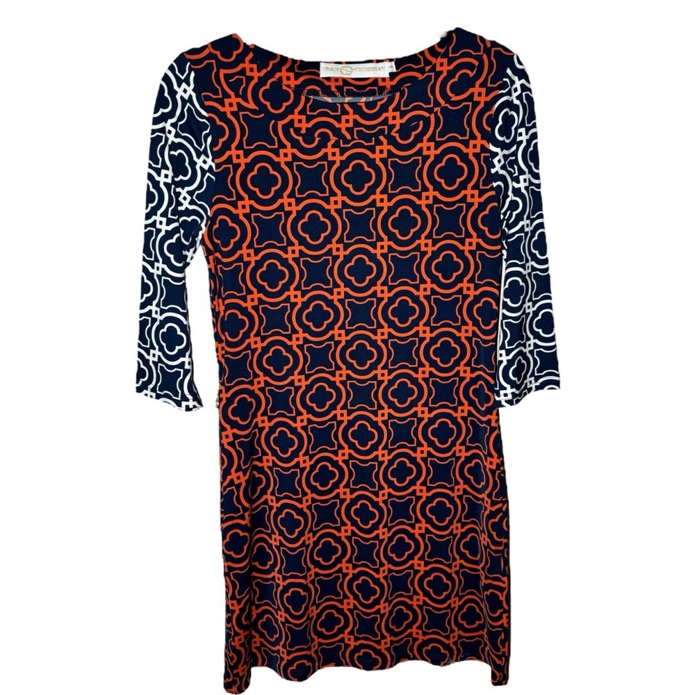 Tracy Negoshian Women's‎ XS Jersey Dress 3/4 Length Sleeves